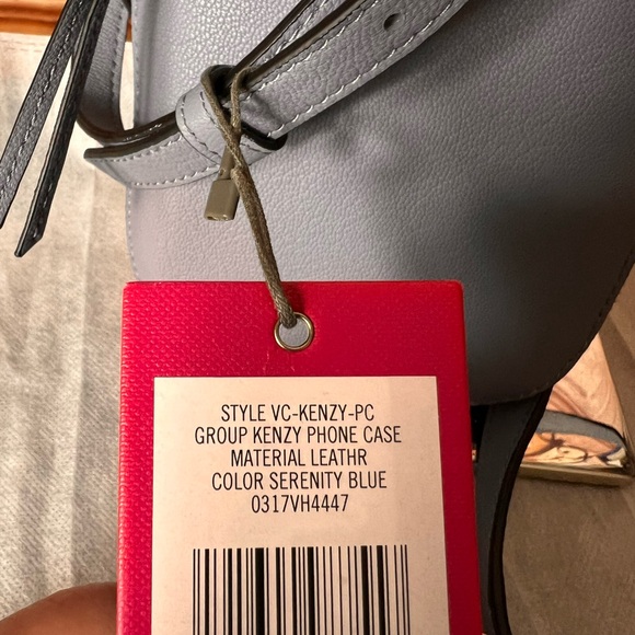 NWT Vince Camuto Genuine Leather Serenity Blue Crossbody Bag, zip closure, - Picture 15 of 17